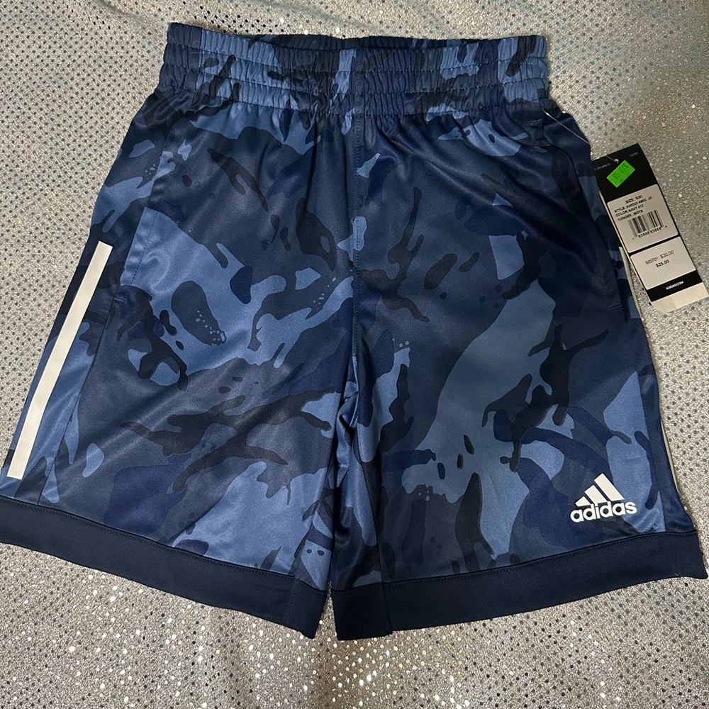 Adidas Blue Camo Athletic Shorts